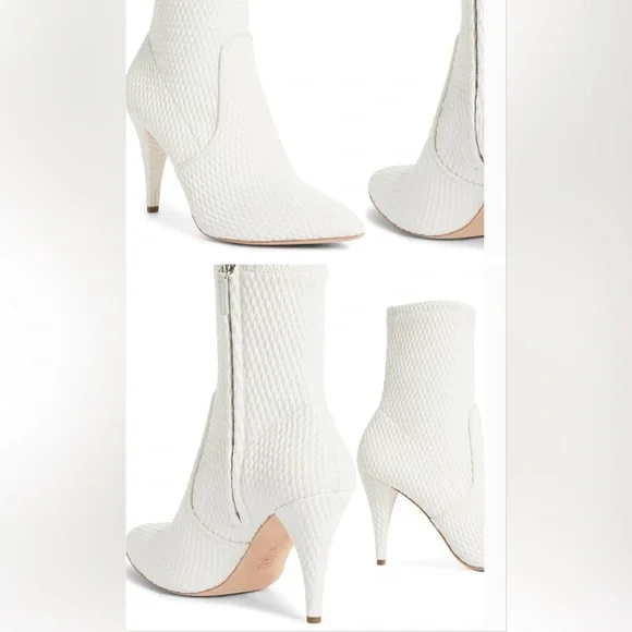 Alice + Olivia White Hedde Pointed Toe Bootie - Picture 2 of 12